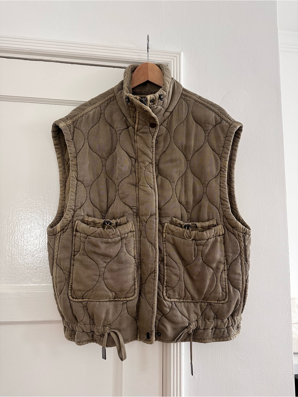Zara green Quilted Vest